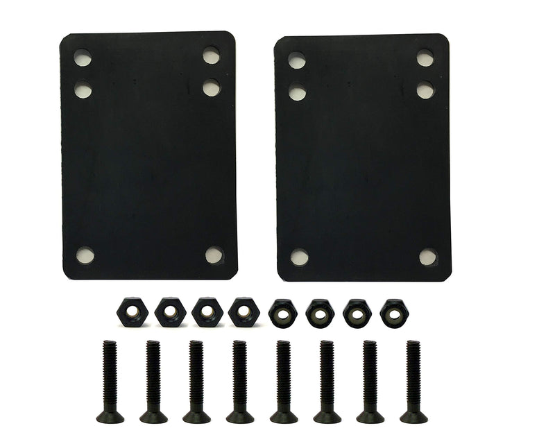 VJ Longboard Skateboard Riser Pads 6mm 12mm 14mm w Hardware Screw 1.25 1.5 1.75 2 inch, Black - BeesActive Australia