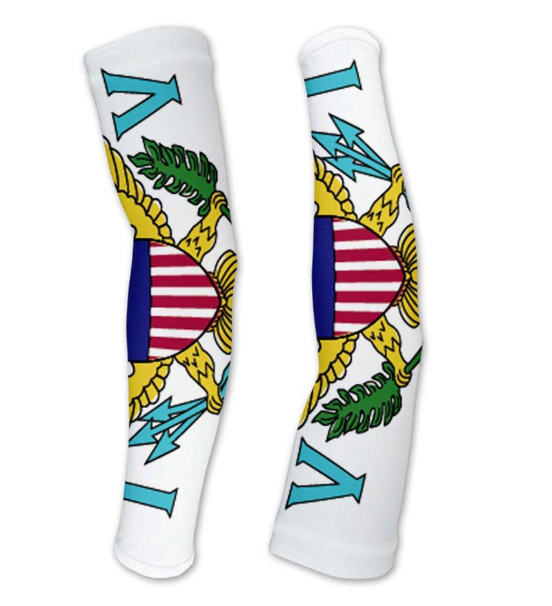 Virgin Islands - US Flag Compression Arm Sleeves UV Protection Unisex - Walking - Cycling - Running - Golf - Baseball - Basketball Medium - BeesActive Australia