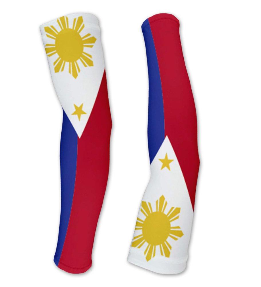 Philippines Flag Compression Arm Sleeves UV Protection Unisex - Walking - Cycling - Running - Golf - Baseball - Basketball Medium - BeesActive Australia