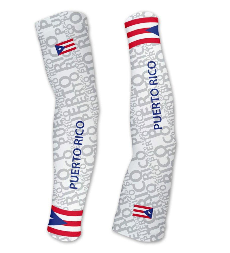 Puerto Rico ScudoPro Compression Arm Sleeves UV Protection Unisex - Walking - Cycling - Running - Golf - Baseball - Basketball Medium - BeesActive Australia