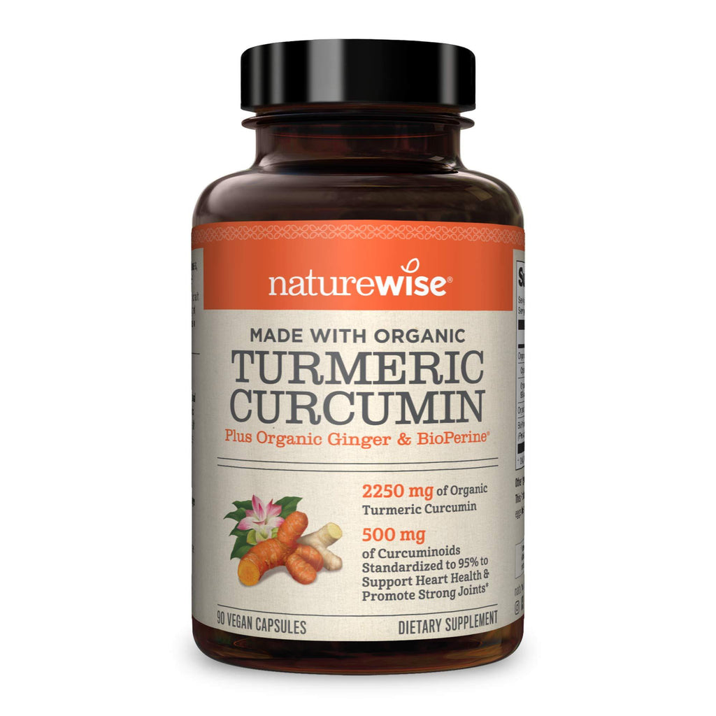 NatureWise Curcumin Turmeric 2250mg | 95% Curcuminoids & BioPerine Black Pepper Extract | Advanced Absorption for Cardiovascular Health Joint Support | Gluten Free Non-GMO [1 Month Supply - 90 Count] 90 Count (Pack of 1) - BeesActive Australia