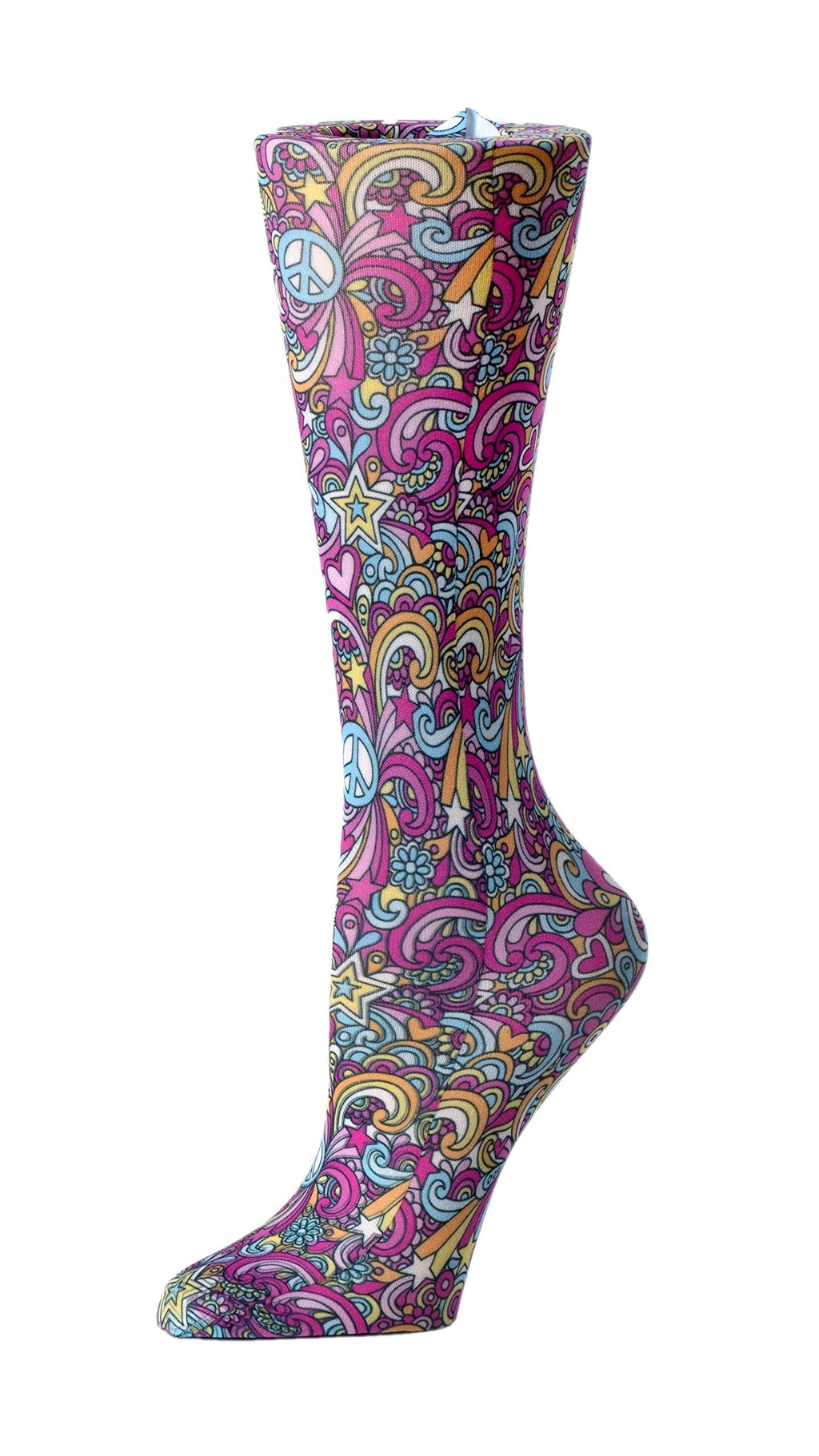 Cutieful 'Knee High Compression Socks 8-15 mmHg' Footwear Women's Shoe Sizes 5-11 60's Peace - BeesActive Australia