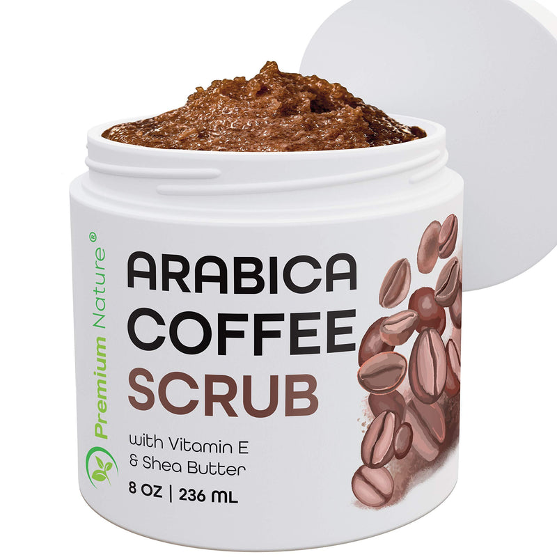 Arabica Coffee Exfoliating Body Face Scrub 100% Natural - Organic Exfoliator With Sea Salt Olive Oil & Shea Butter - Exfoliate Moisturize Reduce Cellulite - BeesActive Australia