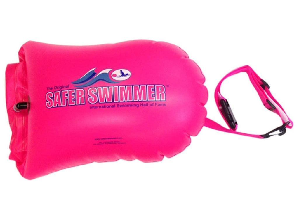 [AUSTRALIA] - ISHOF SaferSwimmer PVC Safety Swimming Bouy with Dry Bag Storage Pink Large 