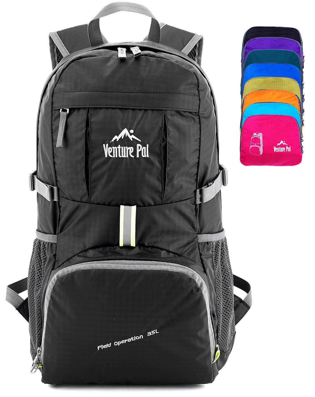 Venture Pal Lightweight Packable Durable Travel Hiking Backpack Daypack 01. Black - BeesActive Australia