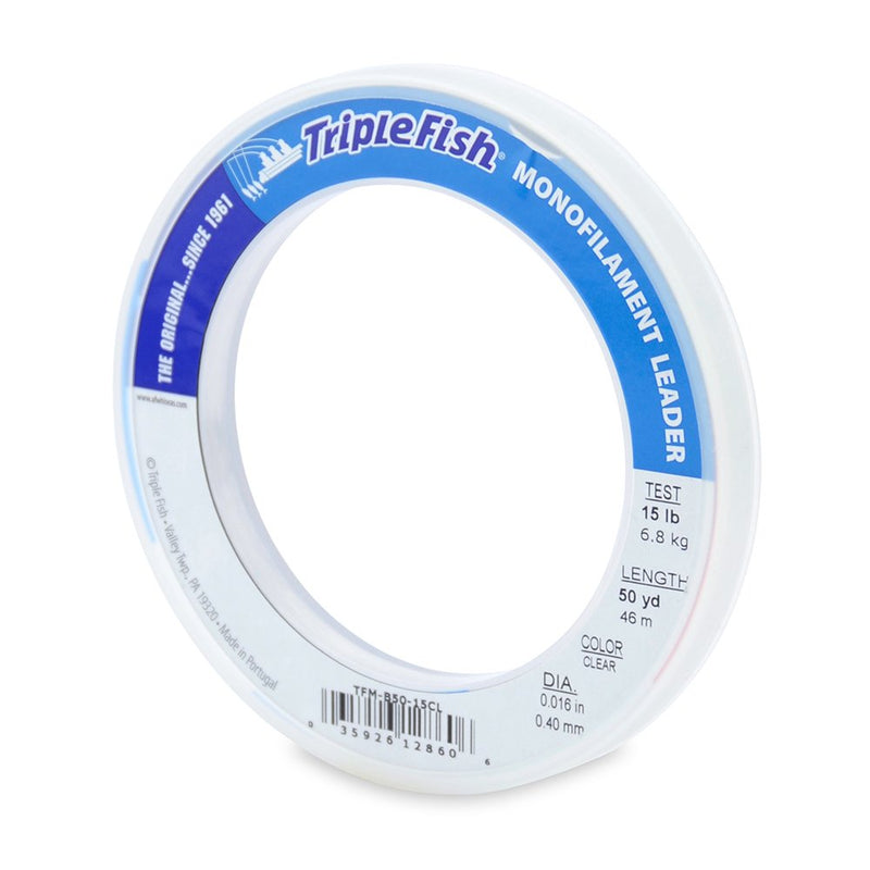 Triple Fish 15 lb Test Mono Leader Fishing Line 0.40 mm/50 yd Clear - BeesActive Australia