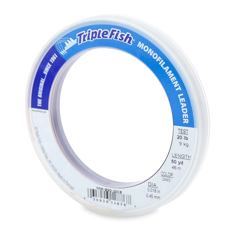 Triple Fish 20 lb Test Mono Leader Fishing Line 0.45 mm/50 yd Camo - BeesActive Australia