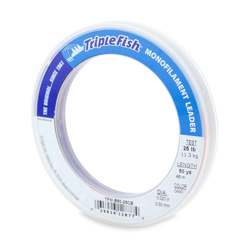 Triple Fish 25 lb Test Mono Leader Fishing Line 0.50 mm/50 yd Camo - BeesActive Australia