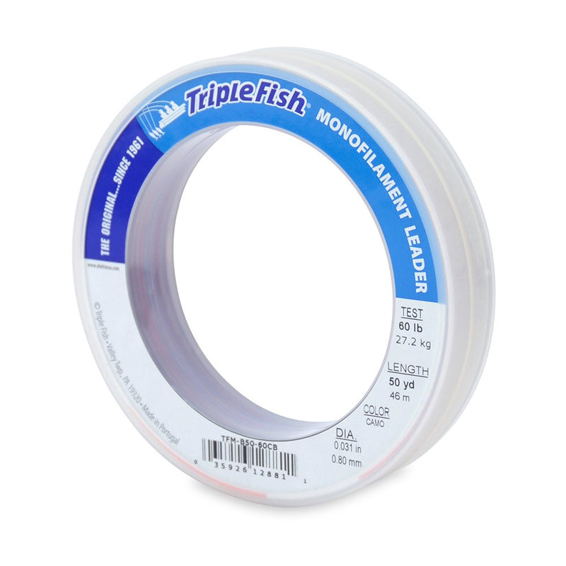 Triple Fish 60 lb Test Mono Leader Fishing Line 0.80 mm/50 yd Camo - BeesActive Australia