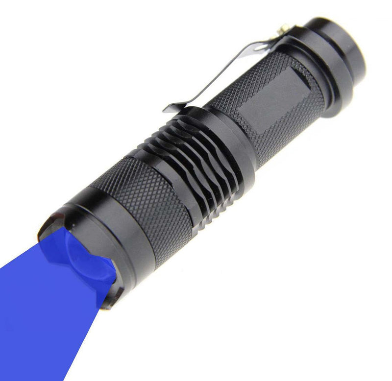 WAYLLSHINE Scalable Blue LED 3 Mode Long Range Blue Beam Blue Light Flashlight, Blue LED Flashlight Blue Flashlight Torch with Blue Light Blue LED For Night Fishing and Outdoor Activities-Black House - BeesActive Australia