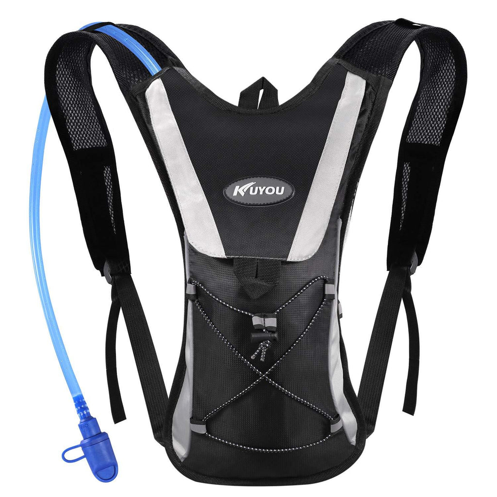 [AUSTRALIA] - KUYOU Hydration Pack with 2L Hydration Bladder Water Rucksack Backpack Bladder Bag Cycling Bicycle Bike/Hiking Climbing Pouch Black 