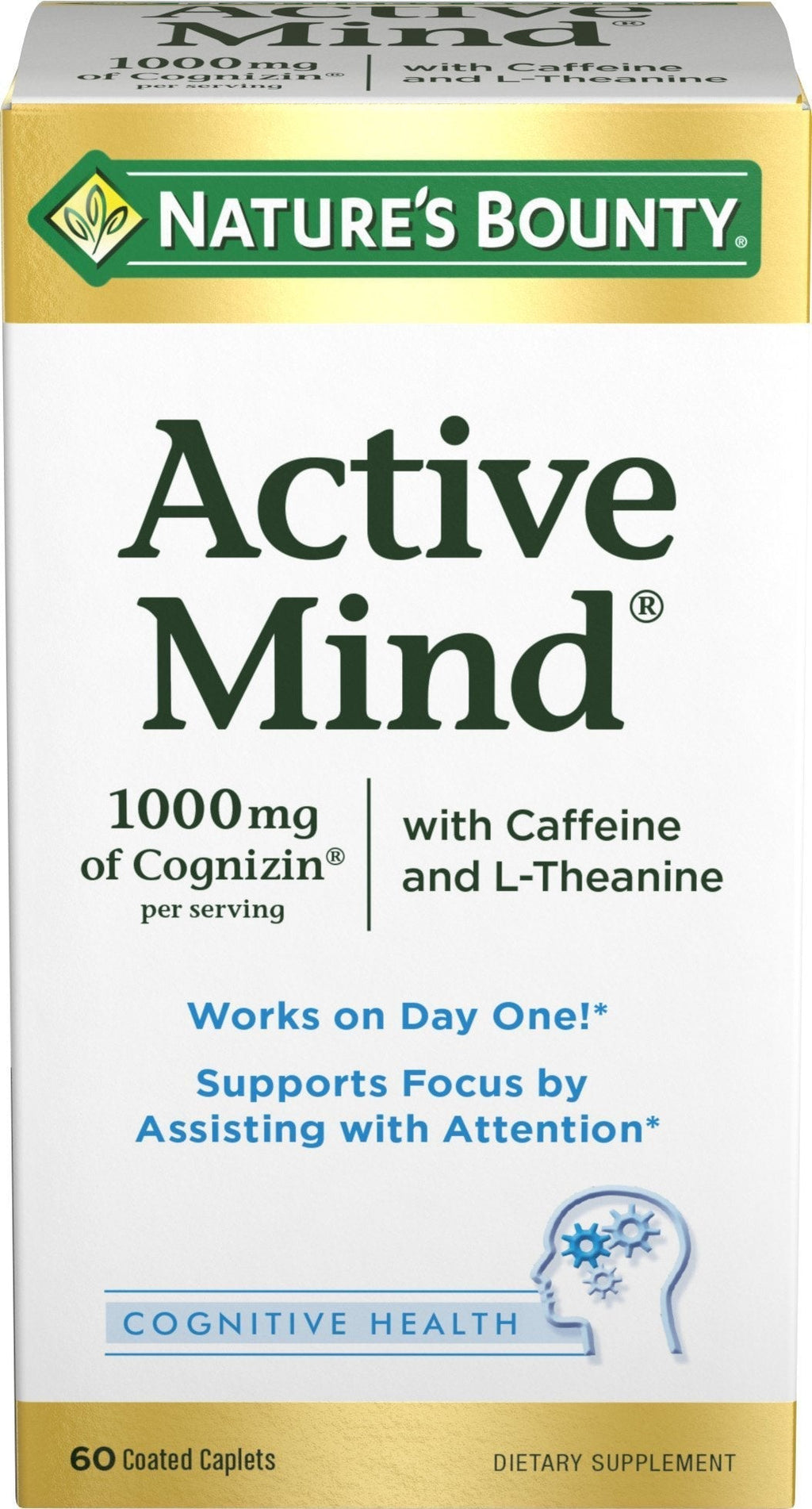 Nature's Bounty Active Mind, 60 Coated Caplets - BeesActive Australia