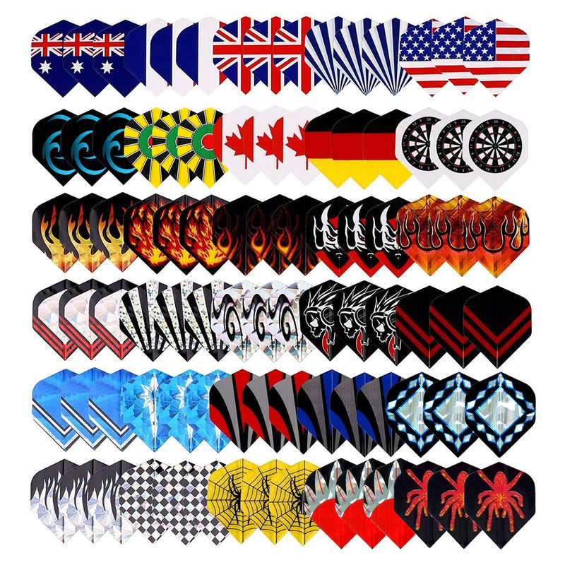 Tezoro Standard Dart Flights sets 30 sets 90 pcs Durable Replacement Dart Accessories Parts Supplies, Rich Variety of Designs Tail Wing - BeesActive Australia