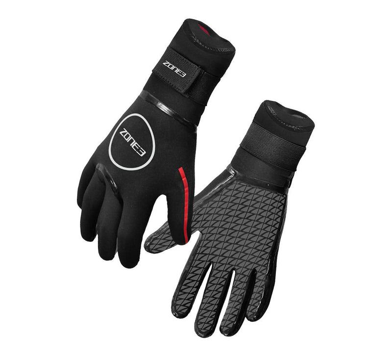ZONE3 Neoprene Heat-Tech Warmth Swim Gloves Black/Red Large - BeesActive Australia