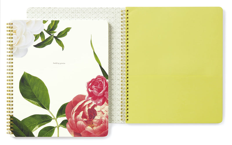 Kate Spade New York Large Spiral Notebook 11" x 9.5" with 160 College Ruled Pages, Floral - BeesActive Australia
