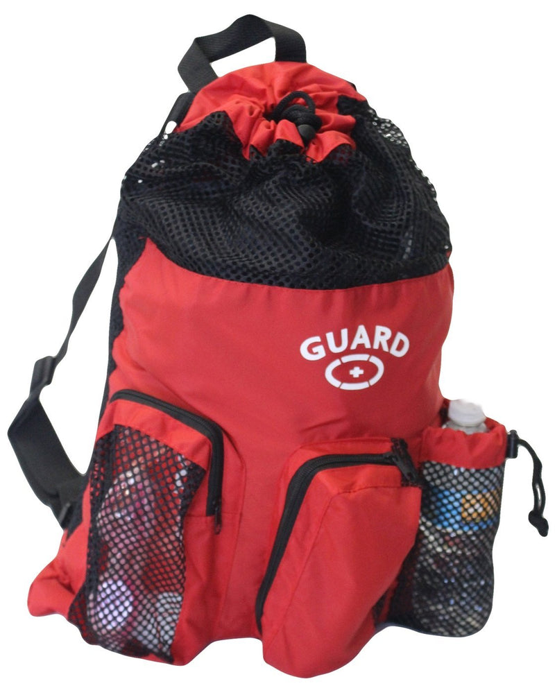[AUSTRALIA] - Adoretex Guard Mesh Equipment Backpack, Free Whistle and Lanyard Red/Black One Size 