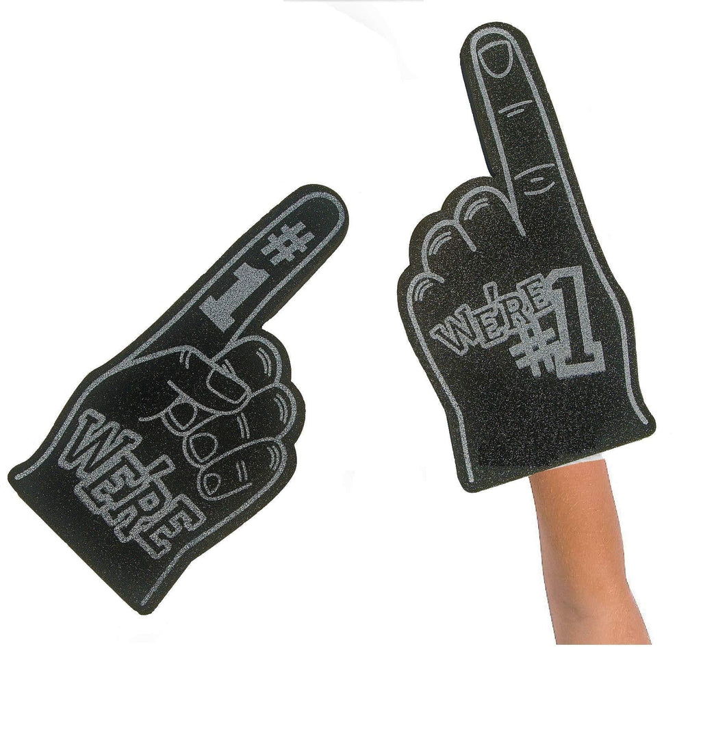 [AUSTRALIA] - FX We're Number #1 Finger Team Color Cheerleading Foam Hand (Black) 9" x 18" 