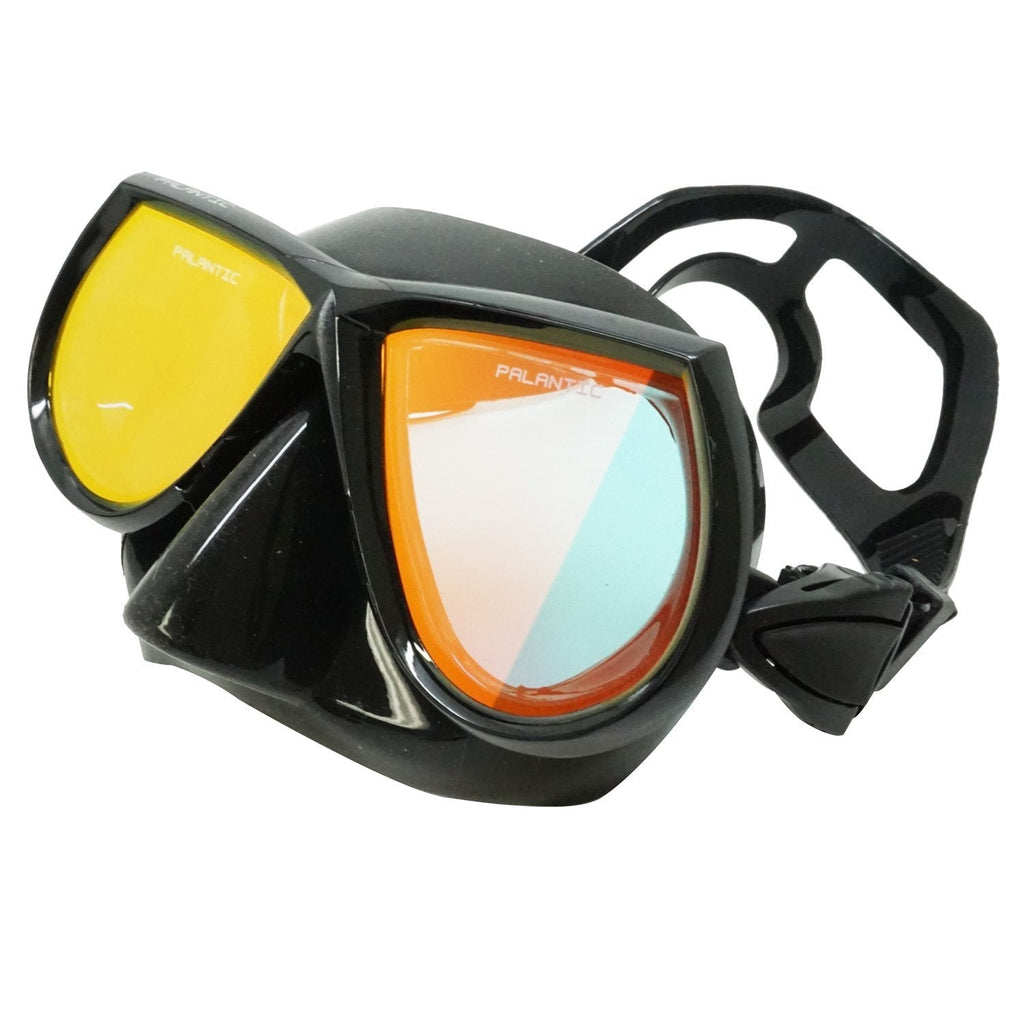 [AUSTRALIA] - Palantic Spearfishing Free Dive Low Volume Black Mask with Mirror Coated Lenses 