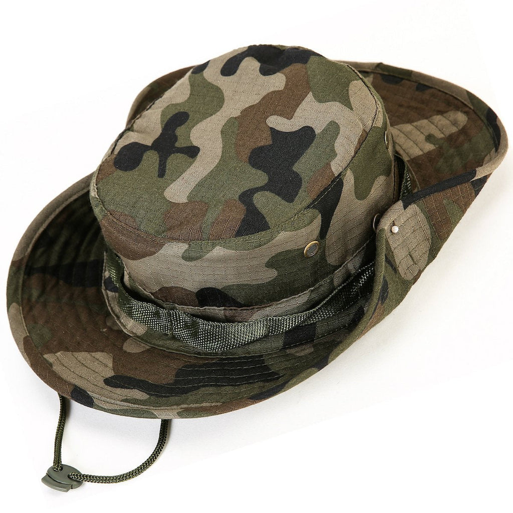 [AUSTRALIA] - Kolumb Wide Brim Boonie Hat, Men & Women Top Camo Bucket Hats for Safari Military Beach… Coffee Camouflage 