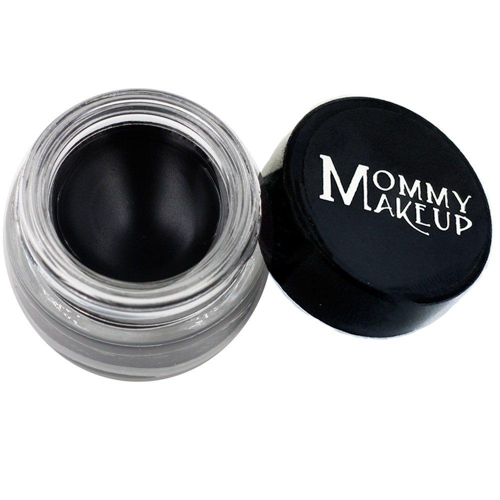 Mommy Makeup Waterproof Stay Put Gel Eyeliner with Semi-Permanent Micropigments - smudge-proof, long wearing, paraben-free - Black Beauty (Pure Black) Black Beauty - Pure black - BeesActive Australia