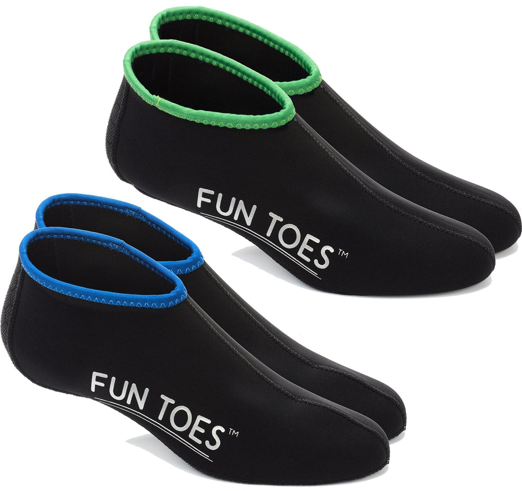 [AUSTRALIA] - FUN TOES 2.5MM Neoprene Socks for Water Sports SNUG FIT for Women & Men - 2 Pairs of Snorkel Fin Socks for Scuba Diving, Snorkeling, Paddling, Boarding, Jetskiing & More Black M Men 7-8.5 Women 8.5-10 