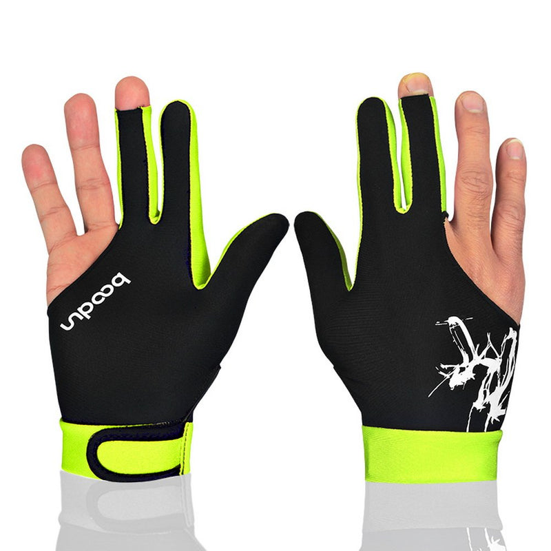 Anser M050912 Man Woman Elastic 3 Fingers Show Gloves for Billiard Shooters Carom Pool Snooker Cue Sport - Wear on The Right or Left Hand 1PCS (Light Green, L) - BeesActive Australia