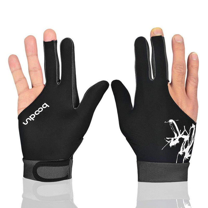 [AUSTRALIA] - Anser M050912 Man Woman Elastic Lycra 3 Fingers Show Gloves for Billiard Shooters Carom Pool Snooker Cue Sport - Wear on The Right or Left Hand 1PCS Gray Large 