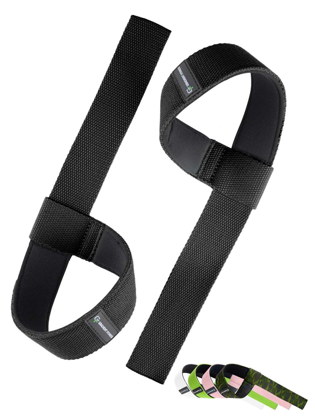 Gradient Fitness Weight Lifting Wrist Straps (2 Pack) | Soft Neoprene Padded 20” Straps. Reduces Injury Risk for Weightlifting, Bodybuilding, Powerlifting, Strength Training, and Deadlifts Black - BeesActive Australia