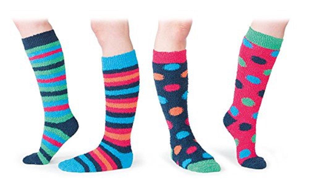 [AUSTRALIA] - Fluffy Socks - Ladies, Navy Spot - One Size 