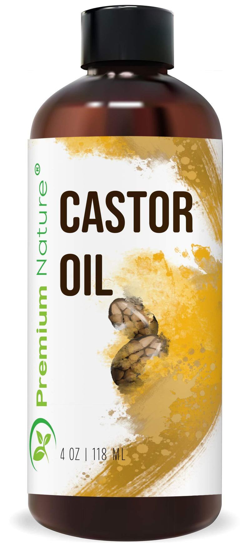 Castor Oil Pure Carrier Oil - Cold Pressed Organic Castrol Oil for Essential Oils Mixing Natural Skin Moisturizer Body & Face, Eyelash Caster Oil, Eyelashes Eyebrows Lash & Hair Growth Serum 4 oz - BeesActive Australia