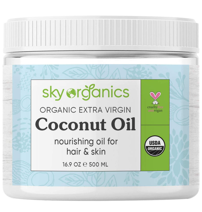 Organic Extra Virgin Coconut Oil by Sky Organics (16.9 oz) USDA Organic Coconut Oil Cold-Pressed Kosher Cruelty-Free Unrefined Coconut Skin Moisturizer Hair Mask - BeesActive Australia