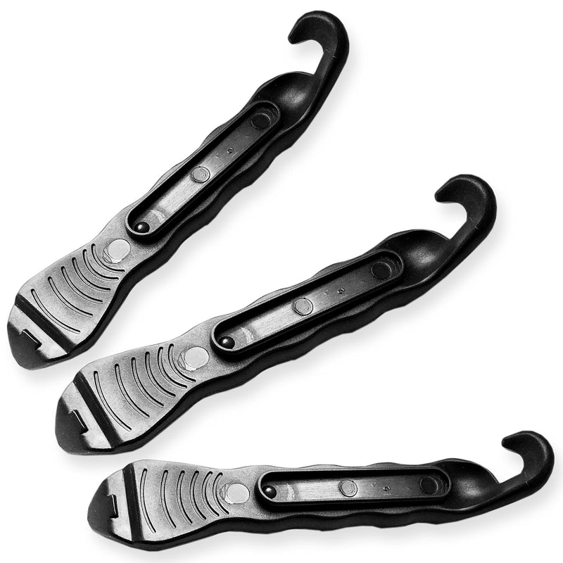 FunFitness Bike Tire Lever - Premium Hardened Plastic Levers to Repair Bicycle Tube - Must Have Tool Kit for Road Bicyclist - Set of 3 Black - BeesActive Australia