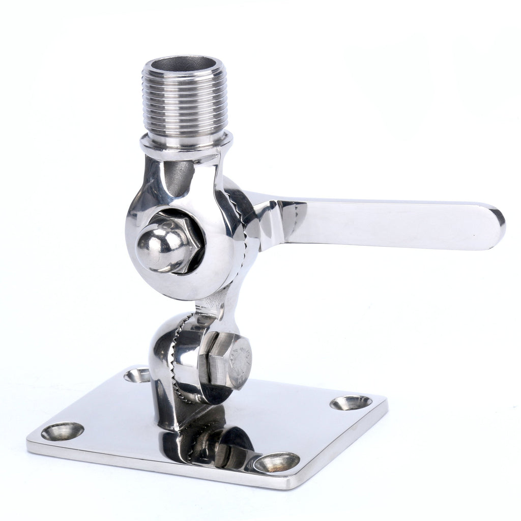 [AUSTRALIA] - Amarine Made Marine VHF Antenna Adjustable Base Mount for Boats -Stainless Steel 