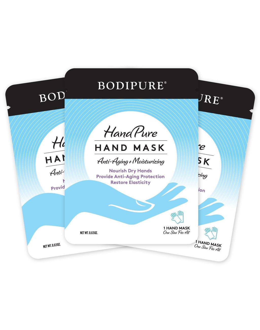 BODIPURE HandPure Hand Mask – Intense Repairing for Extra Dry Skin, Dry Hand - Anti-Aging & Natural Skin Treatment - Moisturizing Gloves – Repair Rough & Dry Skin for Women & Men - 3 Pack 3 Packs - BeesActive Australia