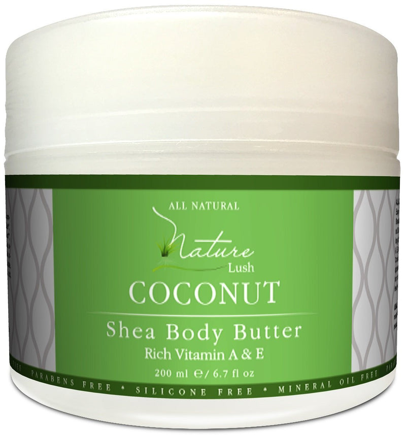 Best Coconut Body Cream - Natural & Organic – Deep Moisturizing Shea Butter with Almond by Nature Lush - 6.7 fl oz. - BeesActive Australia