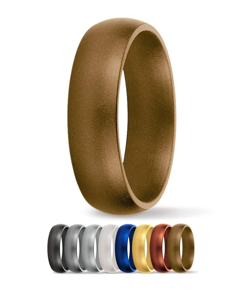 SafeRingz Metallic Silicone Wedding Ring, 6mm, Made in The USA, Men or Women, Size 4-13 Antique - BeesActive Australia