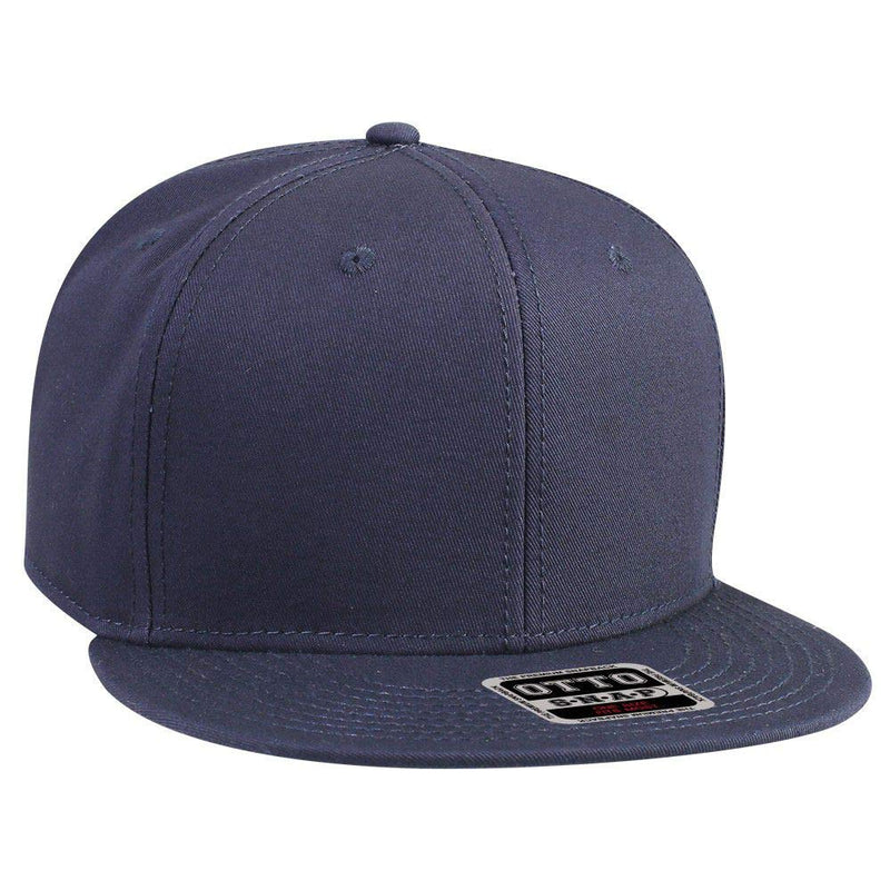 OTTO SNAP Cotton Twill Round Flat Visor 6 Panel Pro Style Snapback Hat One Size Navy - BeesActive Australia