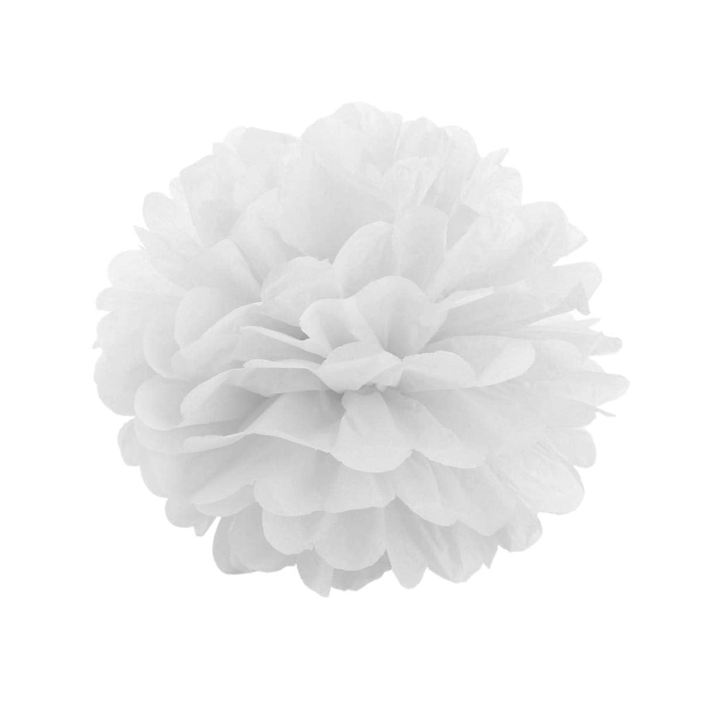 JZK 10 x 20 cm White Tissue pom poms Hanging Paper Flower Balls, Decorations for Wedding Birthday Baby Shower Chiristmas Halloween Bedroom & Various Parties or Occasions - BeesActive Australia