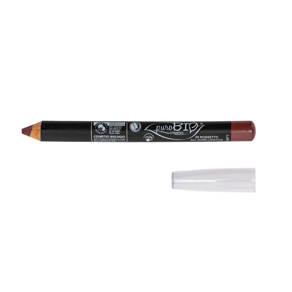 PuroBIO Certified Organic Highly-Pigmented and Long-Lasting ALL-in-ONE Lipstick, Blush, Lipliner NO 25 Marsala. Made with Apricot Oil, Soy Oil. ORGANIC.NICKEL TESTED. MADE IN ITALY. - BeesActive Australia