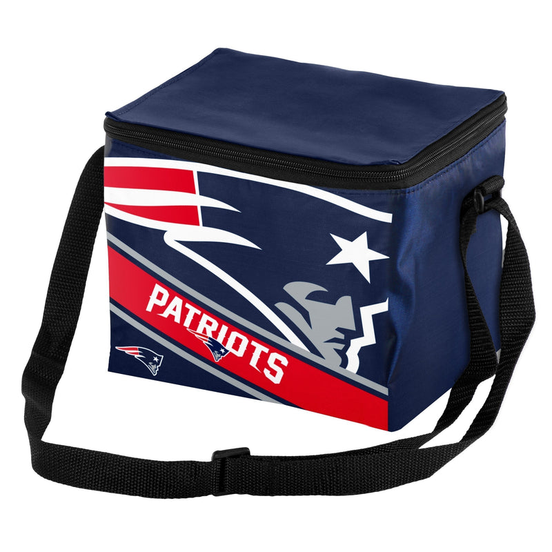 New England Patriots Big Logo Stripe 6 Pack Cooler - BeesActive Australia