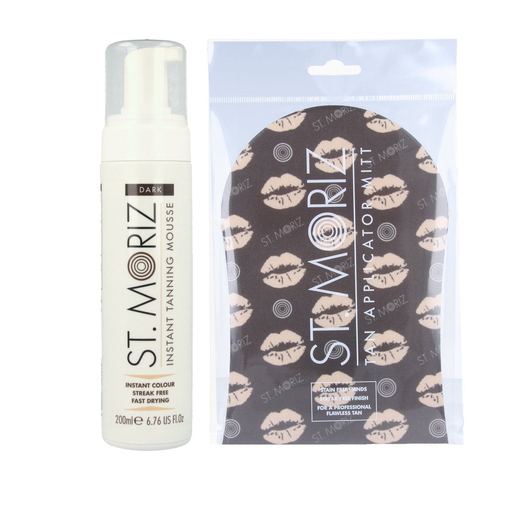 St Moriz Instant Self Tanning Mousse 200ml - Dark With St Moriz Tanning Mitt - BeesActive Australia