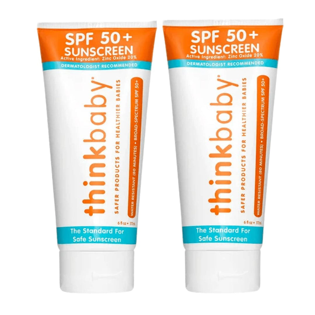 Thinkbaby Safe Sunscreen SPF 50+ - 6oz Family Size (2-Pack) - BeesActive Australia