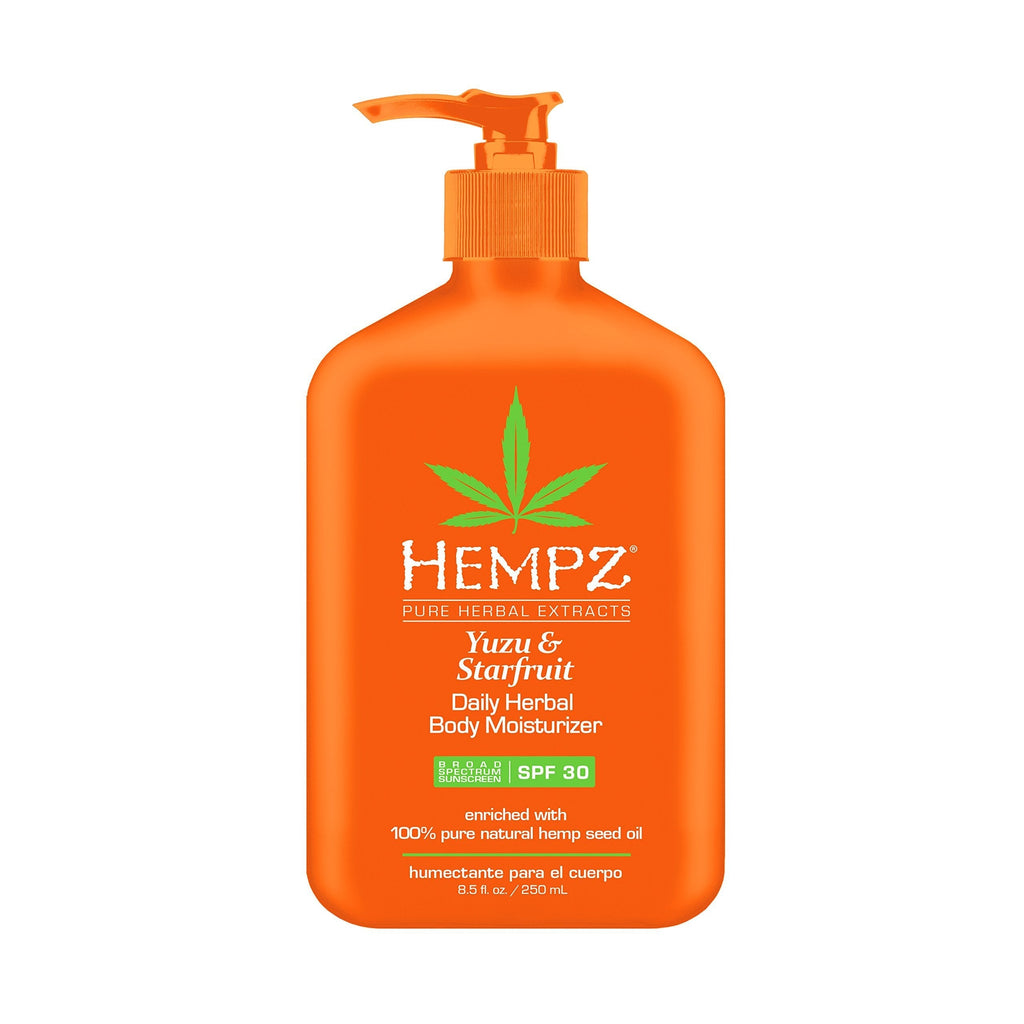 Hempz Yuzu & Starfruit Daily Herbal Lotion with Broad Spectrum SPF 30 - Fragranced, Paraben-Free Sunscreen and Moisturizer with 100% Natural Hemp Seed Oil for Women - Premium Skin Care Products 8.5 Fl Oz (Pack of 1) - BeesActive Australia