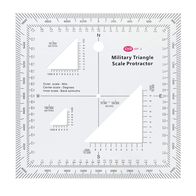 GOTICAL Military UTM/MGRS Coordinate Scale Map Reading and Land Navigation Topographical Map Scale, Protractor and Grid Coordinate Reader Pairs with Compass and Pace Counter Beads by GOTICAL PACK OF 1 - BeesActive Australia