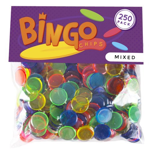 250 3/4-inch Bingo Chips | Translucent, Mixed Color Marker Supplies | Educational Counting, Science, & STEM Resource - BeesActive Australia