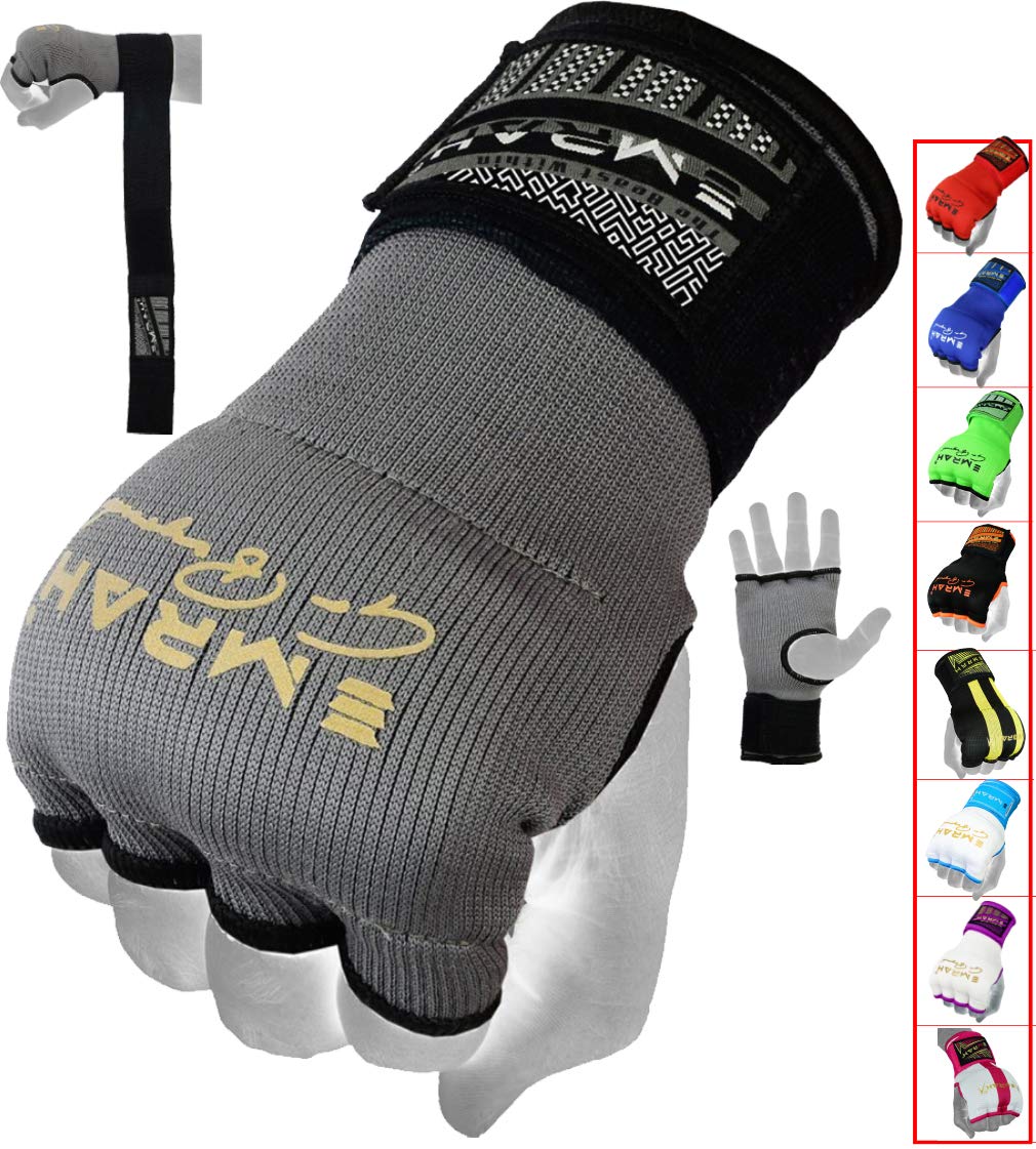 [AUSTRALIA] - EMRAH PRO Training Boxing Inner Gloves Hand Wraps MMA Wraps Mitts - X Grey Large 