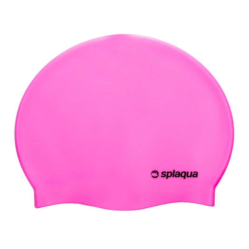 Splaqua Silicone Solid Swim Cap - Waterproof, Comfortable Stretch Fit, for Men and Women, Suitable for Long Hair - for Swimming, Diving & Snorkeling Hot Pink - BeesActive Australia