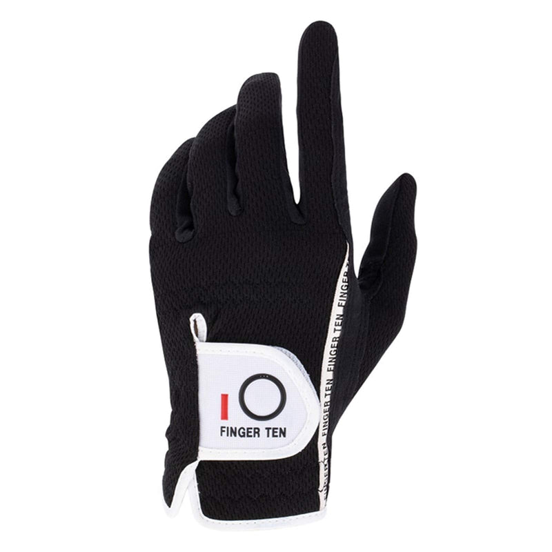 FINGER TEN Men’s Golf Glove Left Hand Rain Grip Pack, Durable Fit for Hot Wet All Weather Black Small - BeesActive Australia