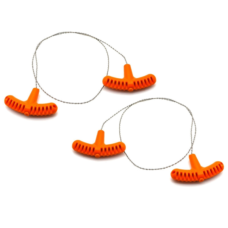 PiscatorZone 2PCS Rescue Cable Wire Hunting Fishing Hiking Camping Saw Wire Survival Chain Saw with Orange Handles Piscator Zone Outdoor Equipments - BeesActive Australia