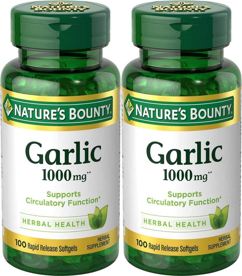 Nature's Bounty Garlic Extract 1000 mg Softgels 100 ea (Pack of 2) - BeesActive Australia